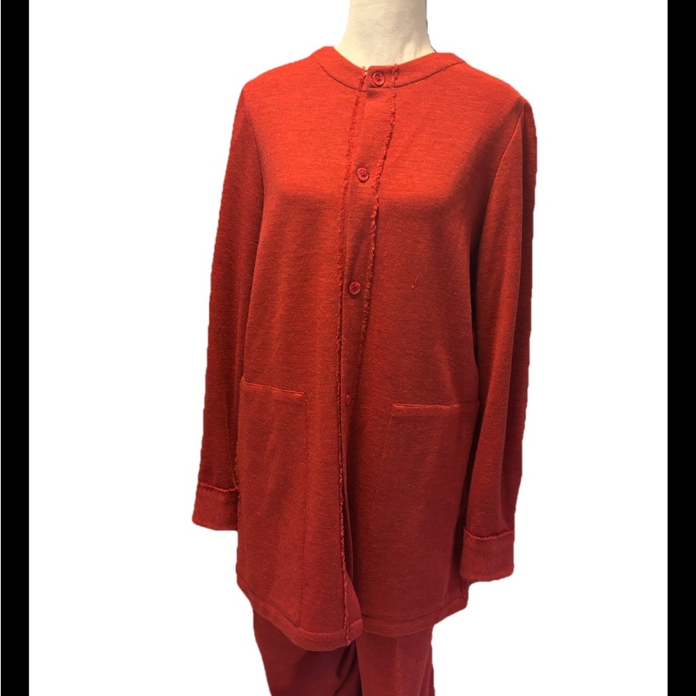 Joan Vass Wool Matching Set — Coat + Skirt (Size 1 / Small)